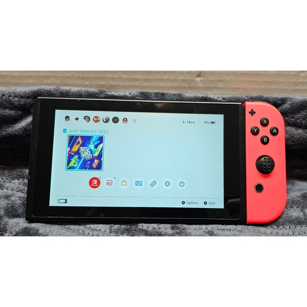 Nintendo Switch Console HAC-001(-01) Black 32GB with Neon Red Blue Joy-Cons